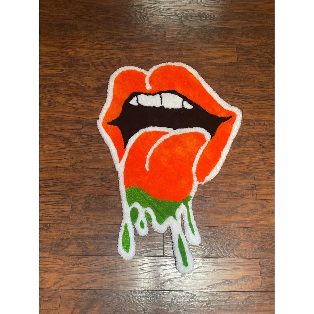 Tufted Rug Wall Art Neon Abstract Maximalist Trippy Punk Rock Pop Art Room Decor